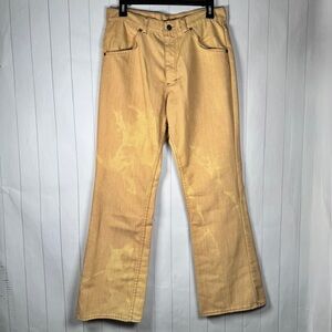 VTG 70s Put On Shop Sears Tan Tie Dye Jeans Retro Hipster Hippie Pants 31x30